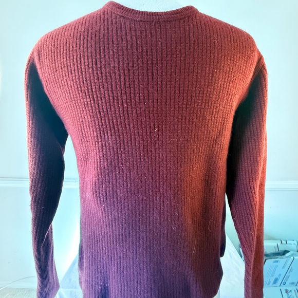 Polo Sport Waffle Knit Men’s Cashmere Sweater, L (slim), Maroon - Picture 6 of 10